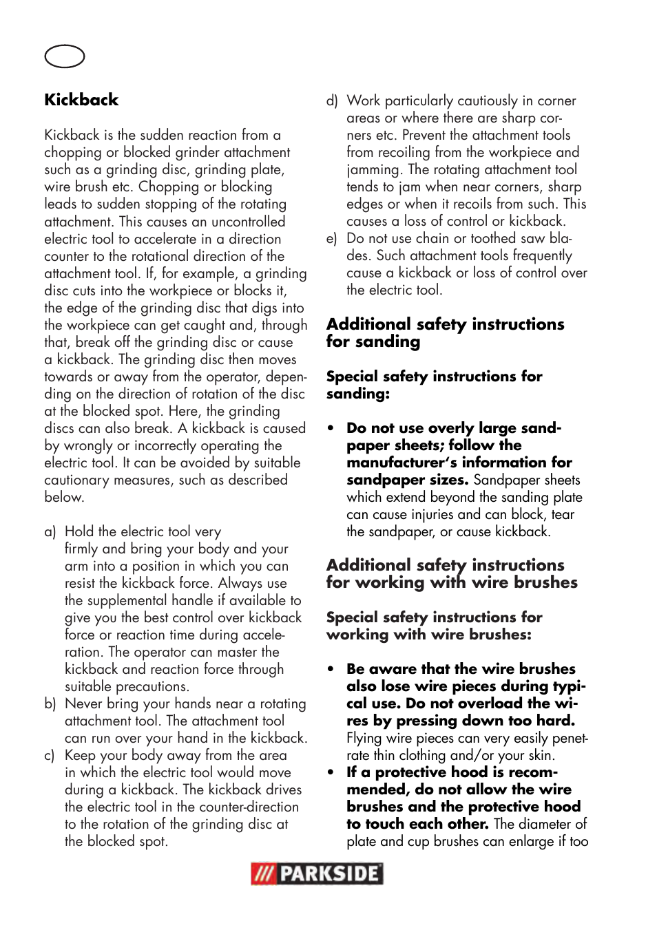 Parkside PWS 125 B2 User Manual | Page 12 / 142