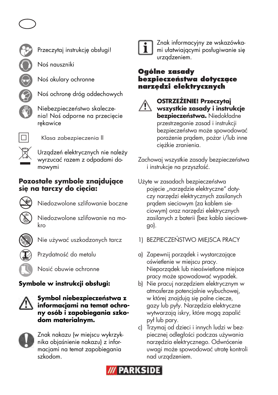 Parkside PWS 125 B2 User Manual | Page 24 / 142