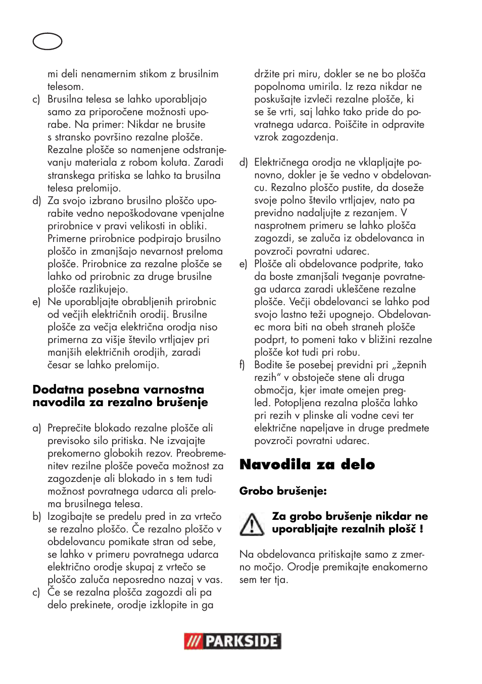 Navodila za delo | Parkside PWS 125 B2 User Manual | Page 68 / 142