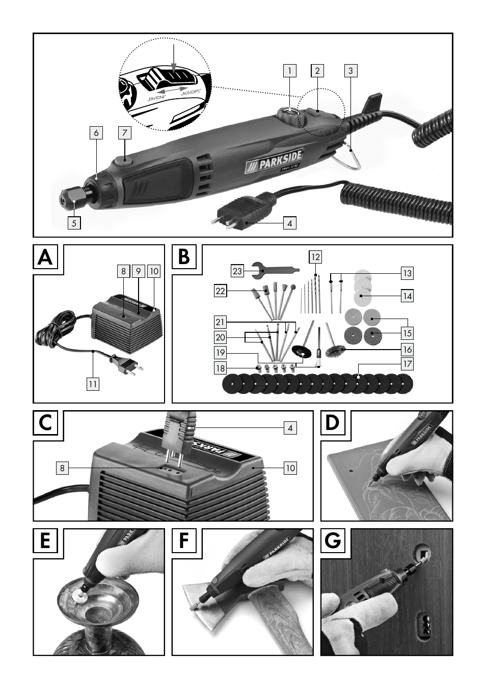 Df e g | Parkside PMGS 12 B2 User Manual | Page 3 / 40