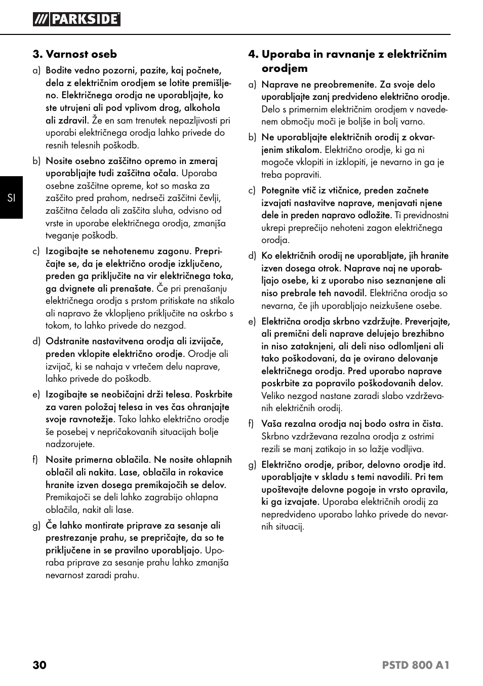 Parkside PSTD 800 A1 User Manual | Page 34 / 68