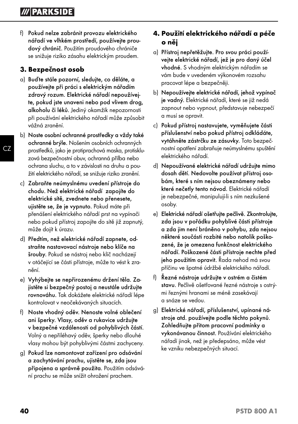 Parkside PSTD 800 A1 User Manual | Page 44 / 68