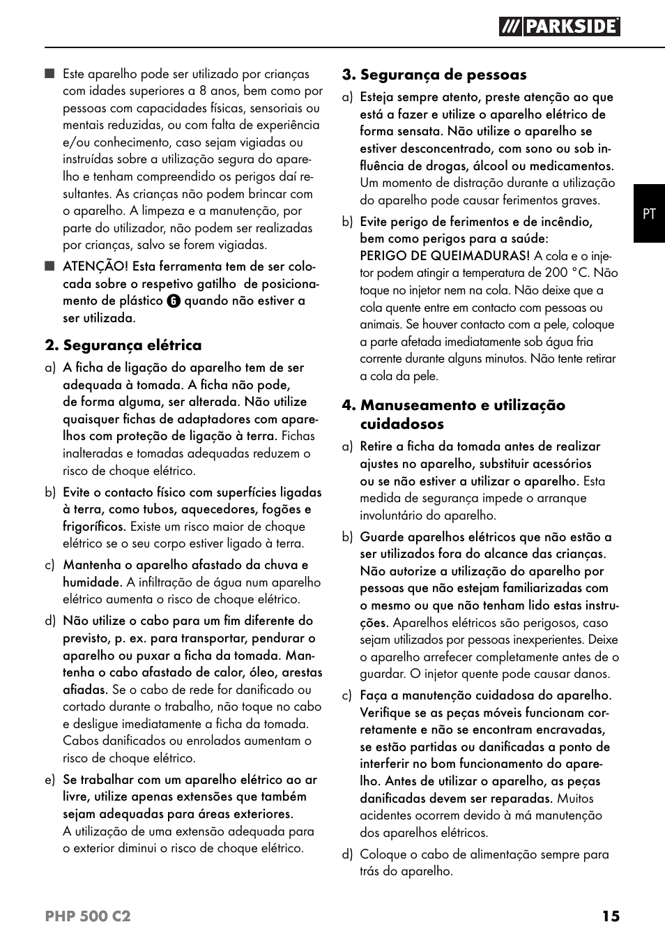 Parkside PHP 500 C2 User Manual | Page 18 / 34