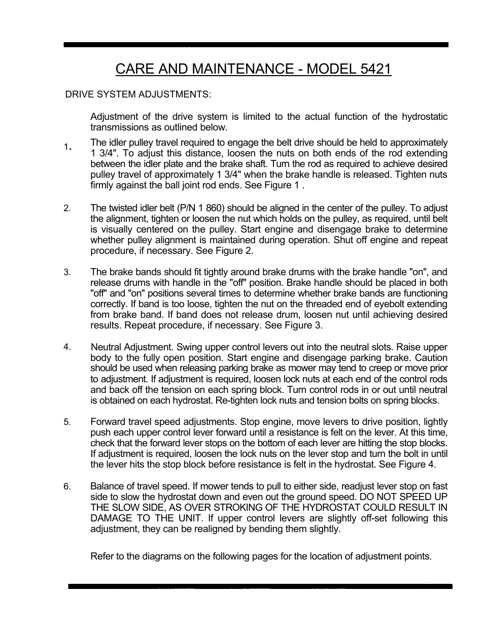 Care and maintenance - model 5421 | Dixon 5421 User Manual | Page 20 / 43