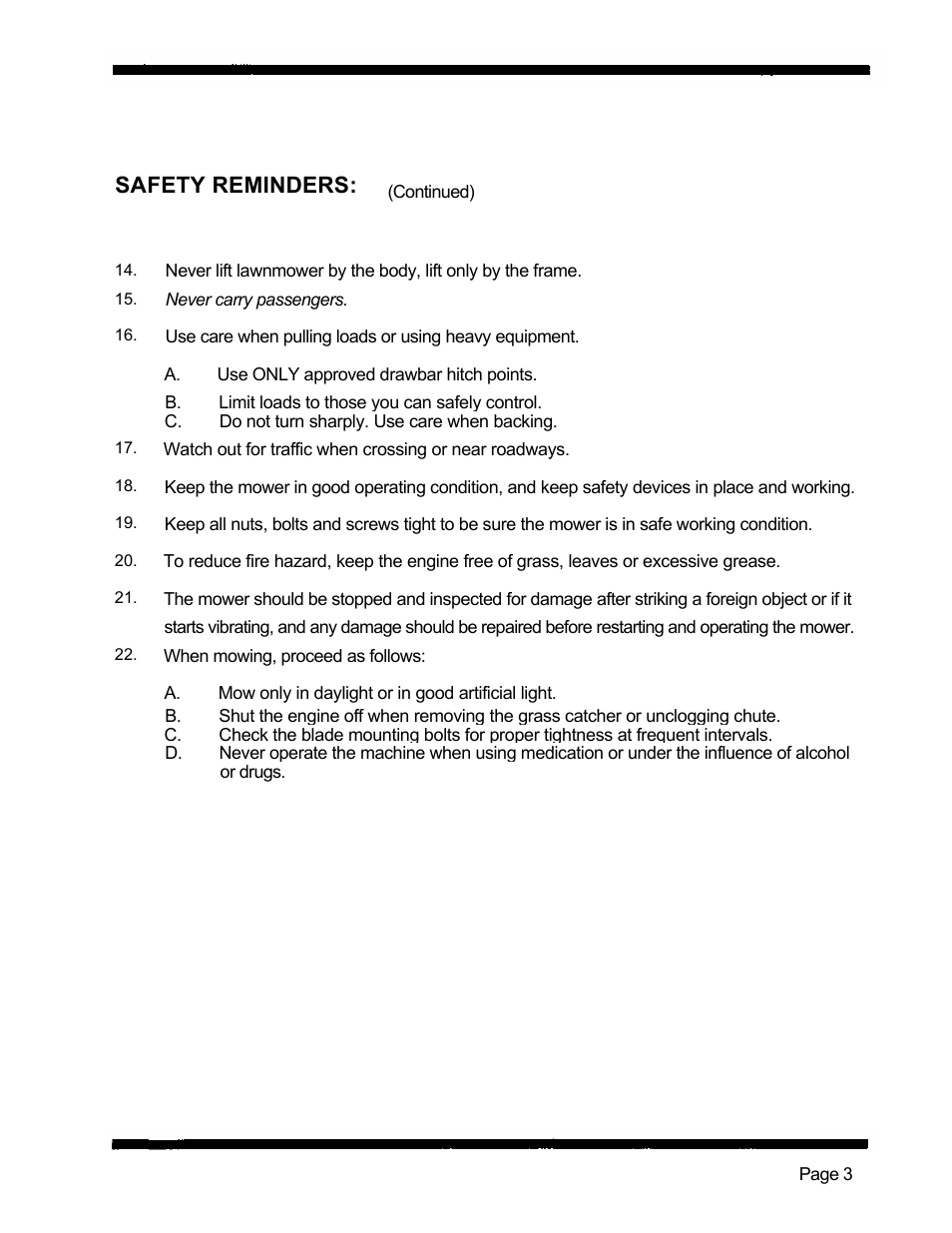 Safety reminders | Dixon 5421 User Manual | Page 6 / 43