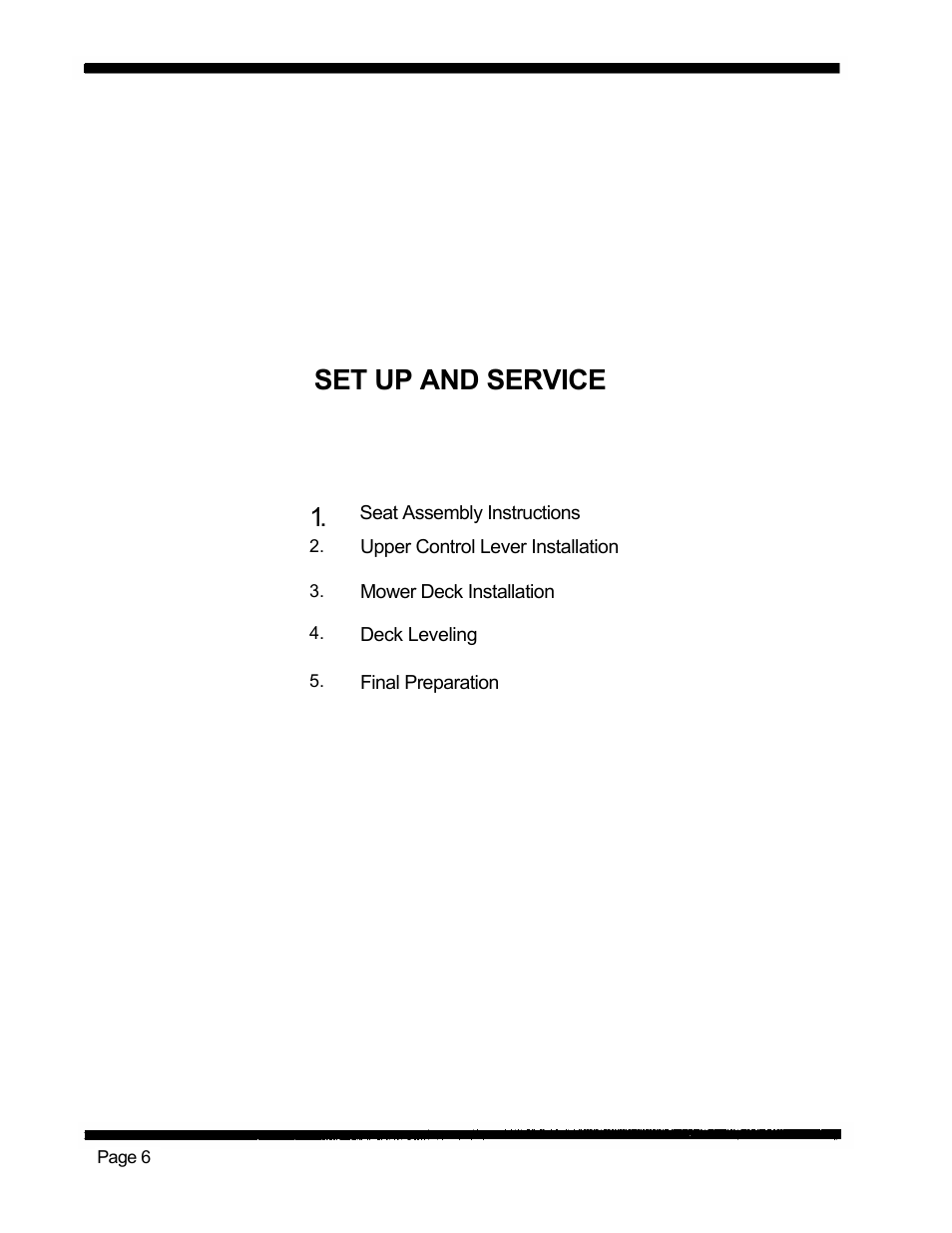 Set up and service | Dixon 5421 User Manual | Page 9 / 43