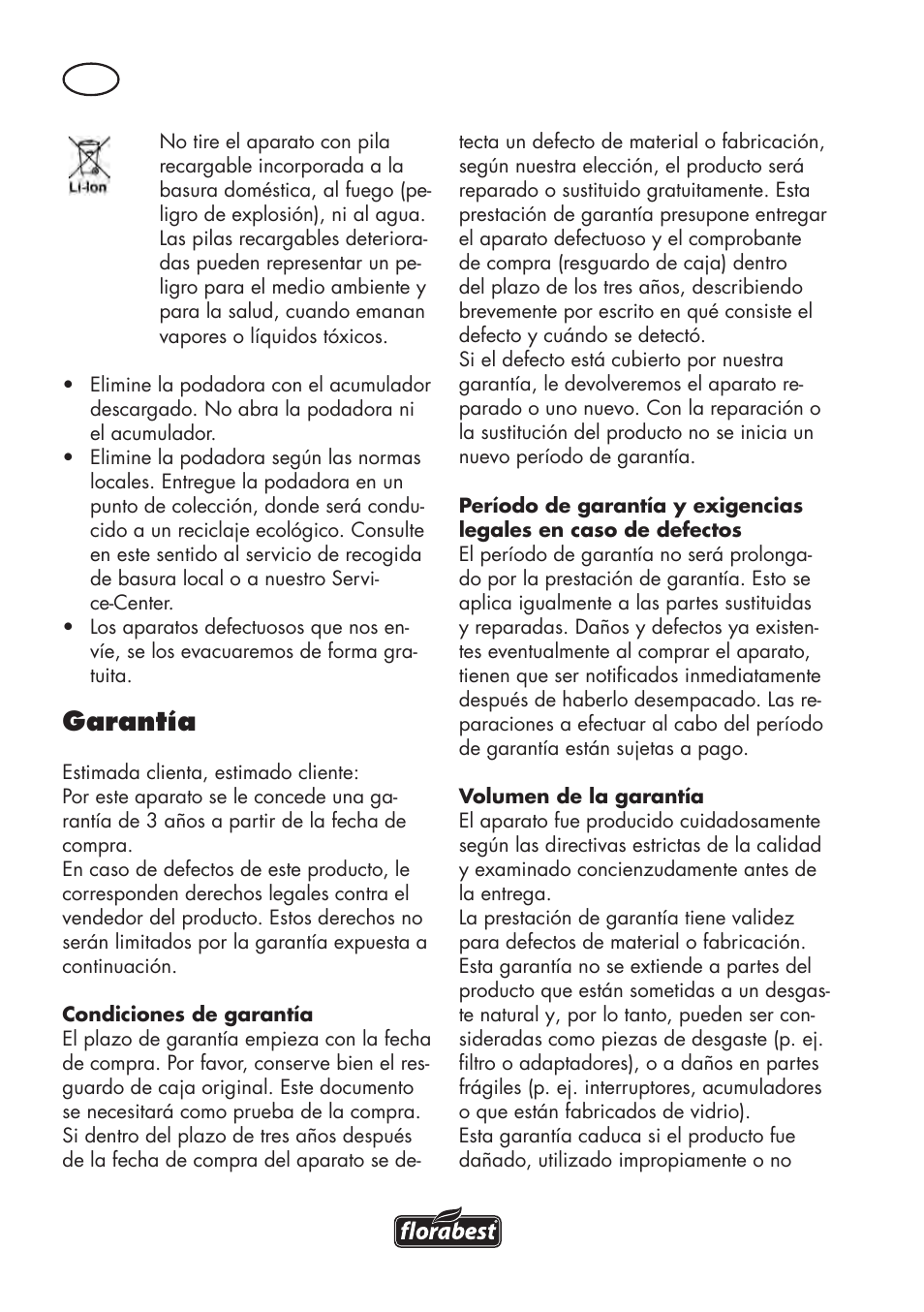 Garantía | Parkside PAWS 3.6 A1 User Manual | Page 14 / 76