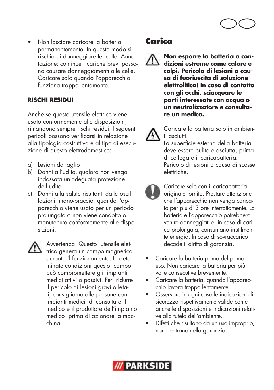 Carica, It mt | Parkside PAWS 3.6 A1 User Manual | Page 23 / 76