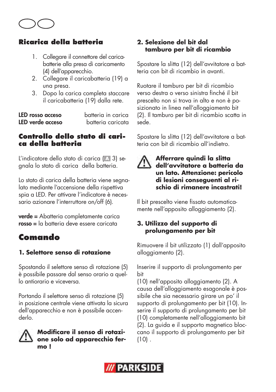 Comando, It mt | Parkside PAWS 3.6 A1 User Manual | Page 24 / 76