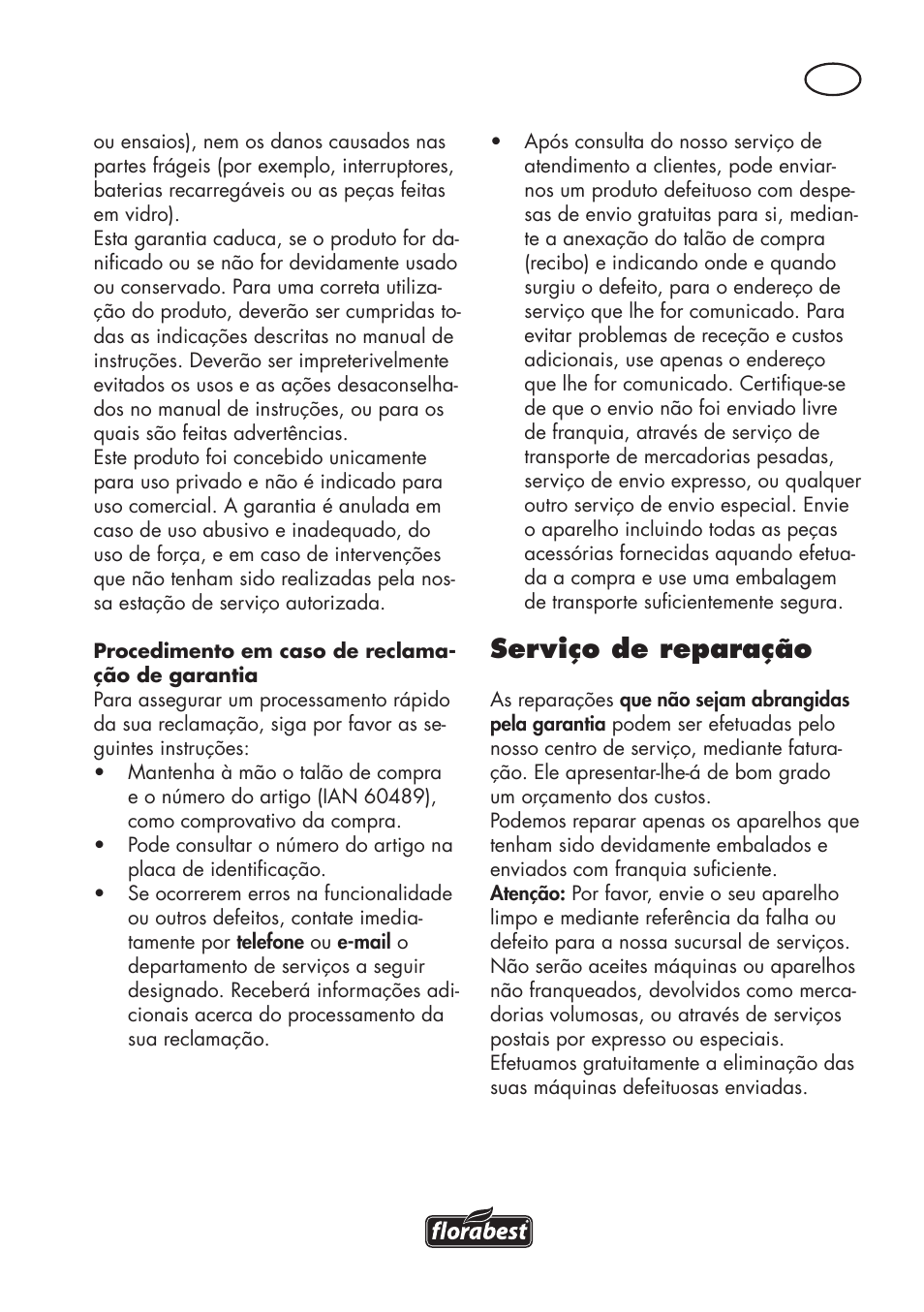 Serviço de reparação | Parkside PAWS 3.6 A1 User Manual | Page 39 / 76