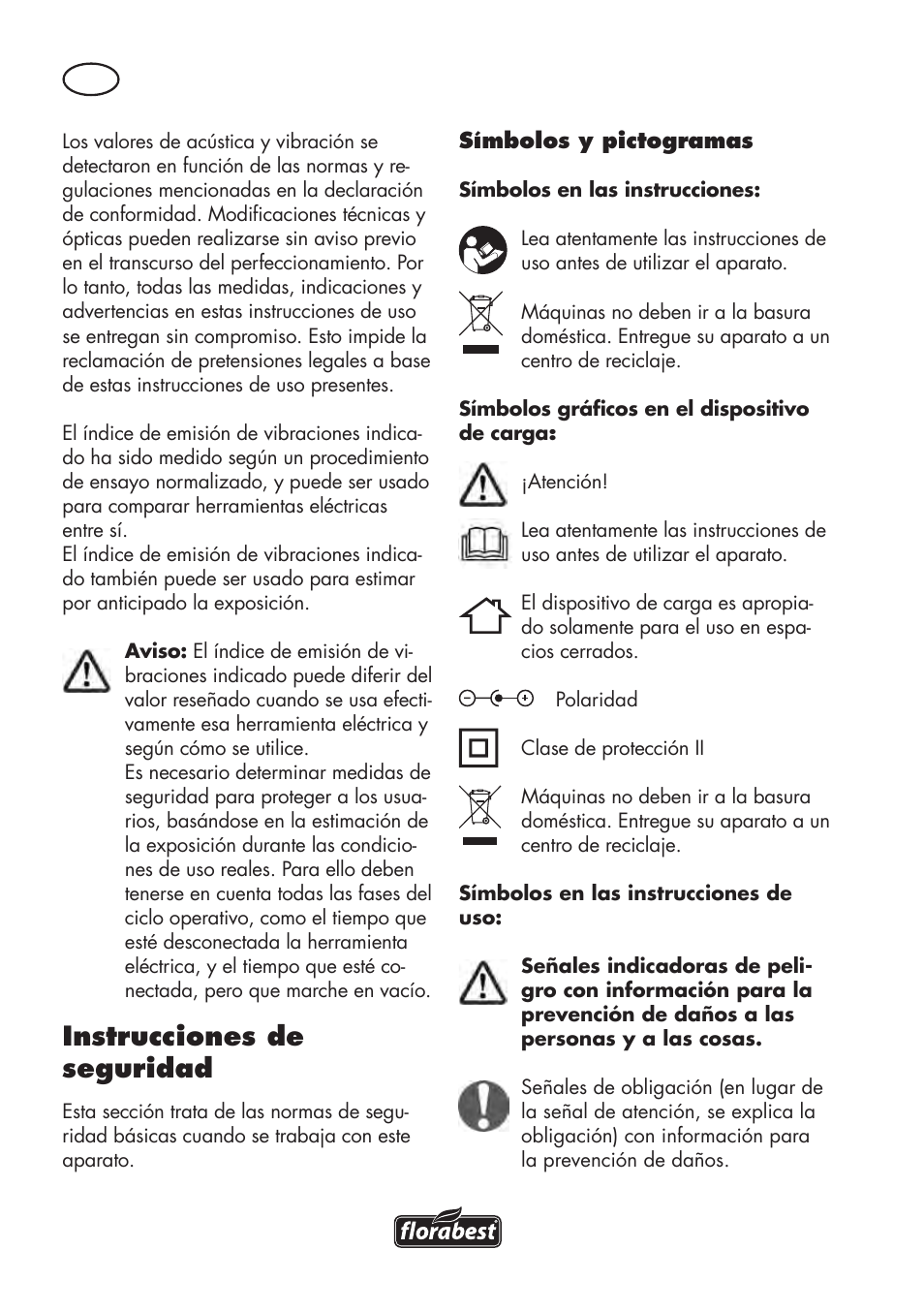 Instrucciones de seguridad | Parkside PAWS 3.6 A1 User Manual | Page 6 / 76