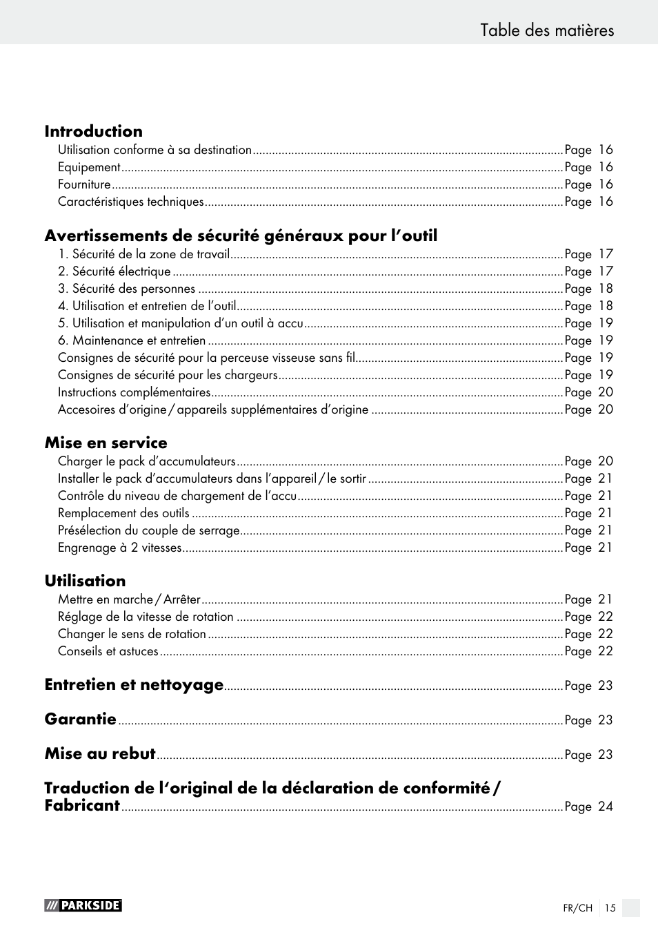 Parkside PABS 18-Li B4 User Manual | Page 15 / 44