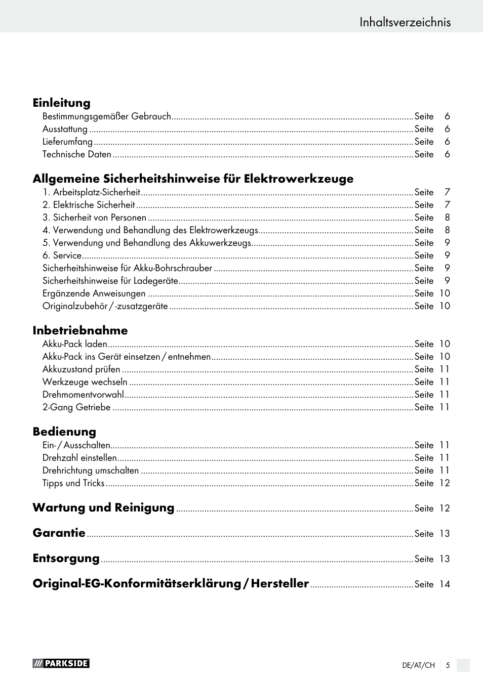 Parkside PABS 18-Li B4 User Manual | Page 5 / 44