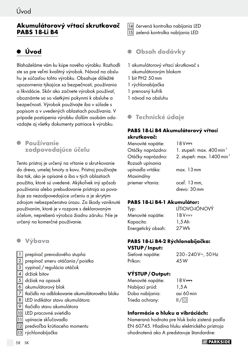 Parkside PABS 18-Li B4 User Manual | Page 58 / 77