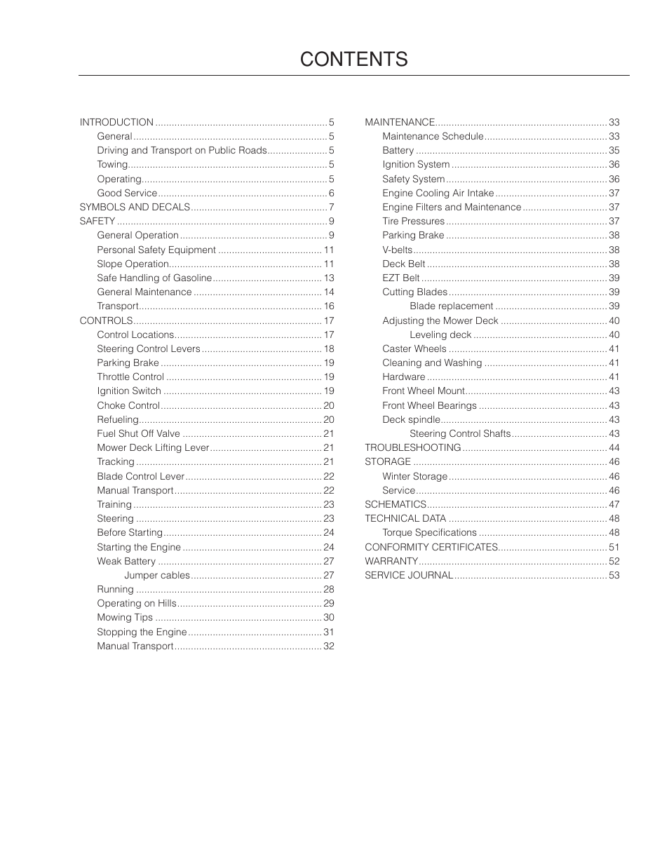 Dixon SPDZTR 30 User Manual | Page 3 / 60