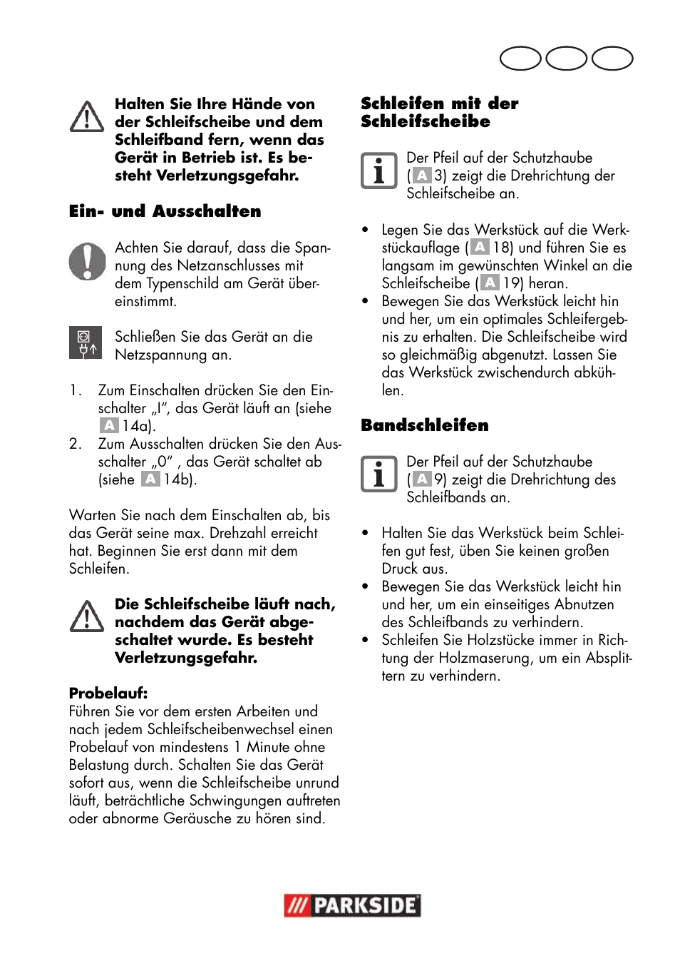 De at ch | Parkside PSBS 240 B2 User Manual | Page 75 / 88