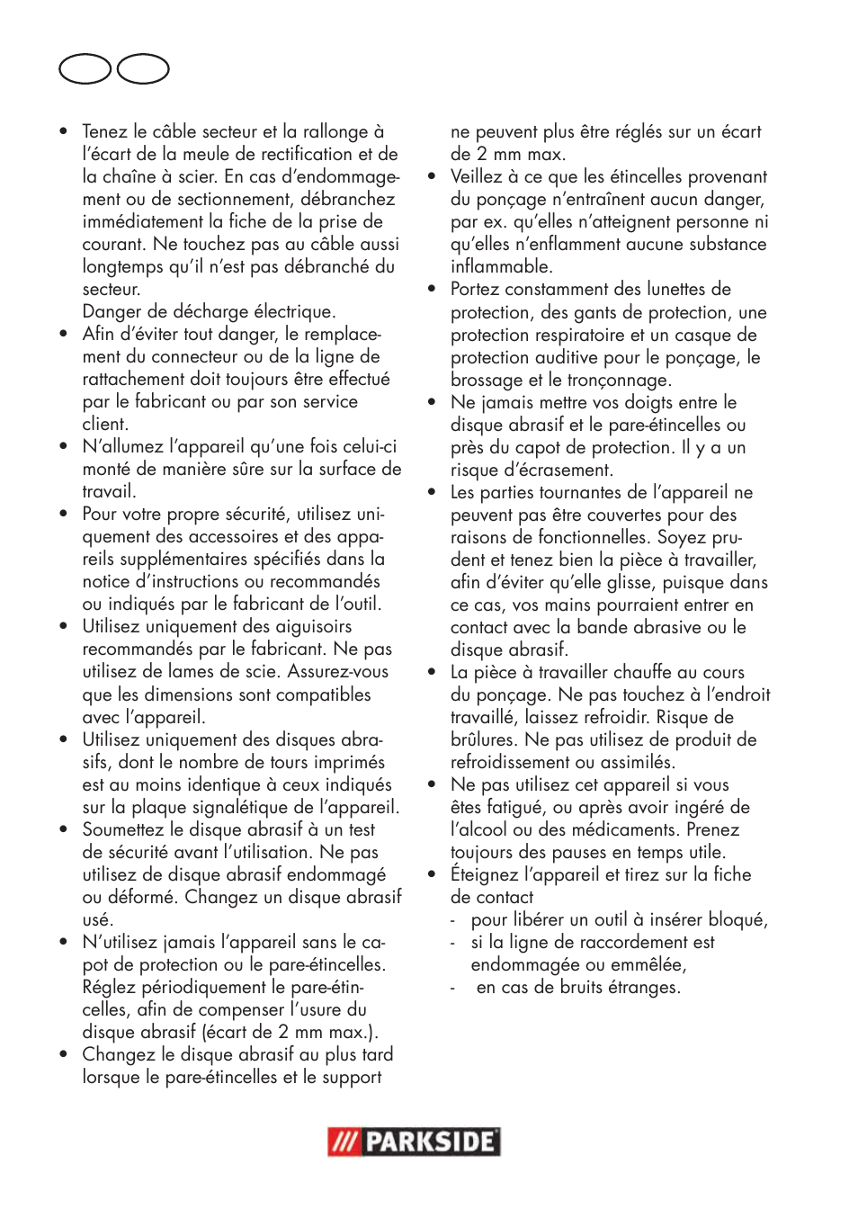 Fr ch | Parkside PSBS 240 B2 User Manual | Page 26 / 72