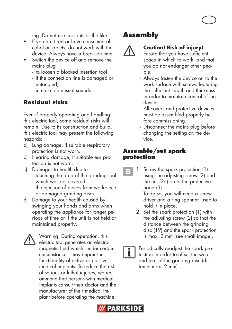 Assembly | Parkside PSBS 240 B2 User Manual | Page 57 / 72