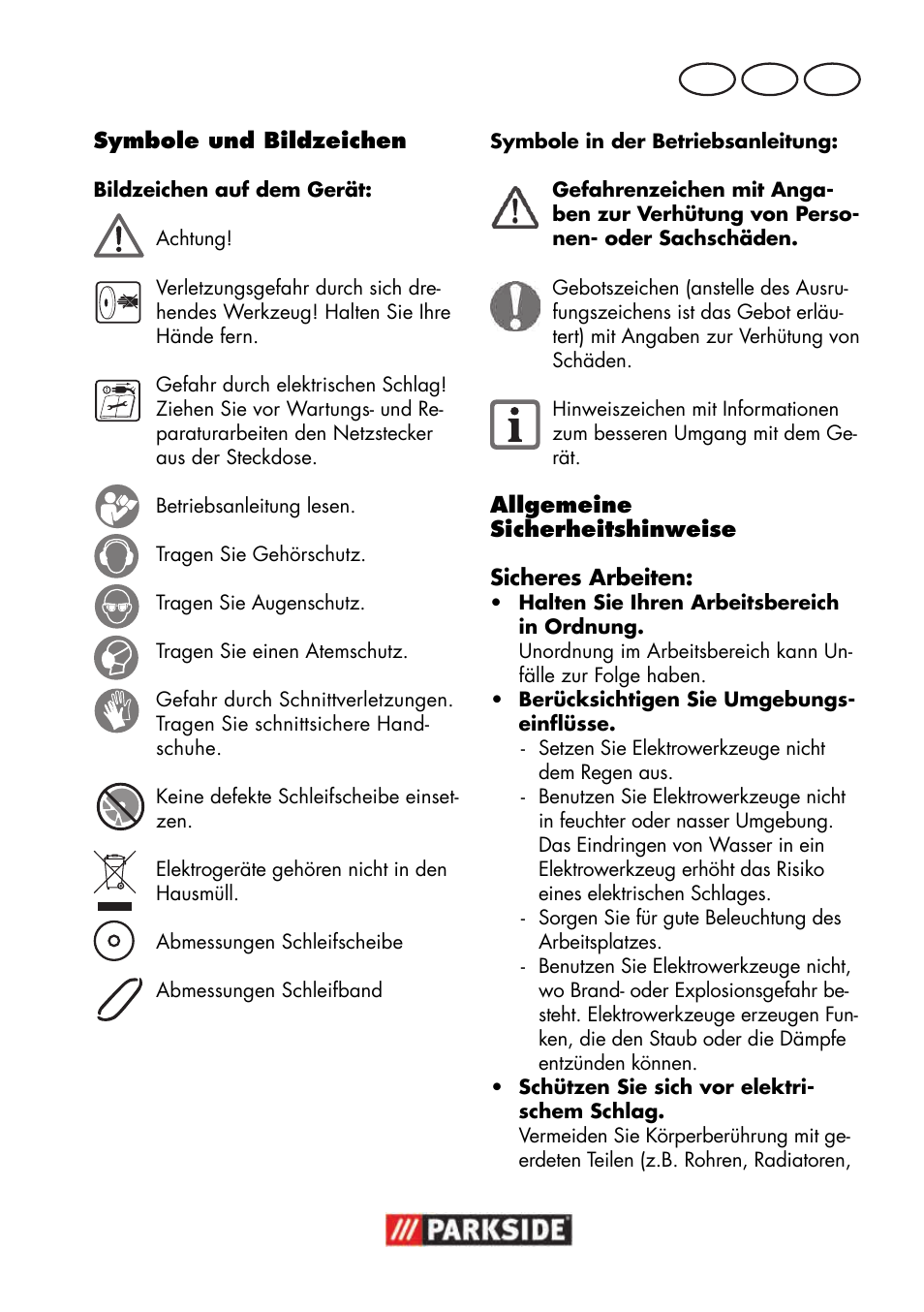 De at ch | Parkside PSBS 240 B2 User Manual | Page 7 / 72