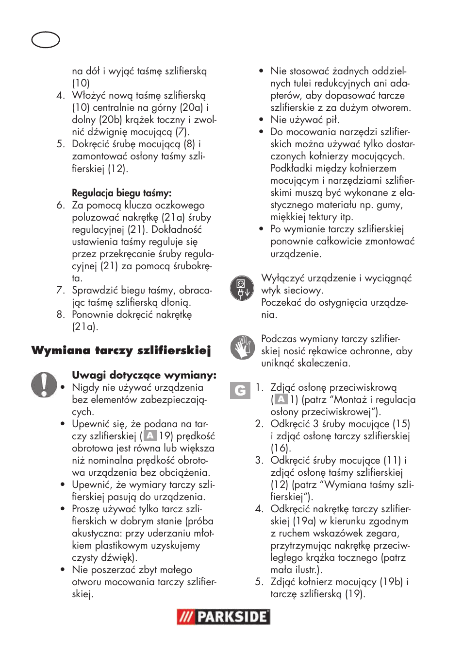 Parkside PSBS 240 B2 User Manual | Page 28 / 104