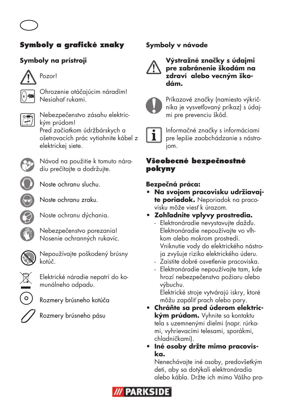 Parkside PSBS 240 B2 User Manual | Page 68 / 104