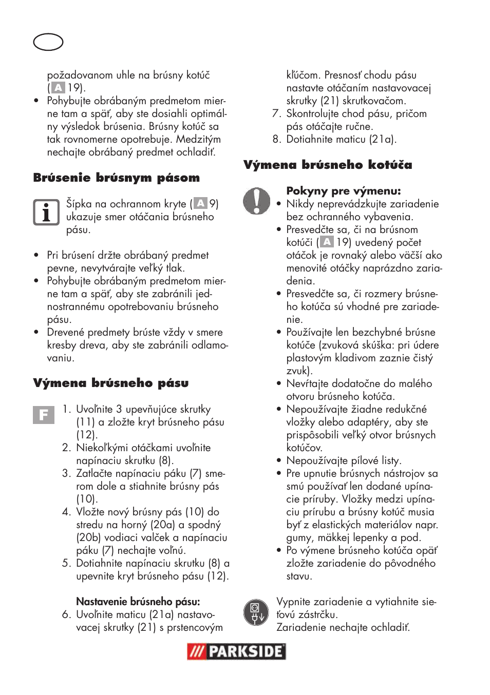 Parkside PSBS 240 B2 User Manual | Page 74 / 104