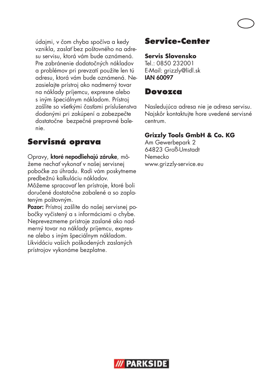 Servisná oprava, Service-center, Dovozca | Parkside PSBS 240 B2 User Manual | Page 79 / 104