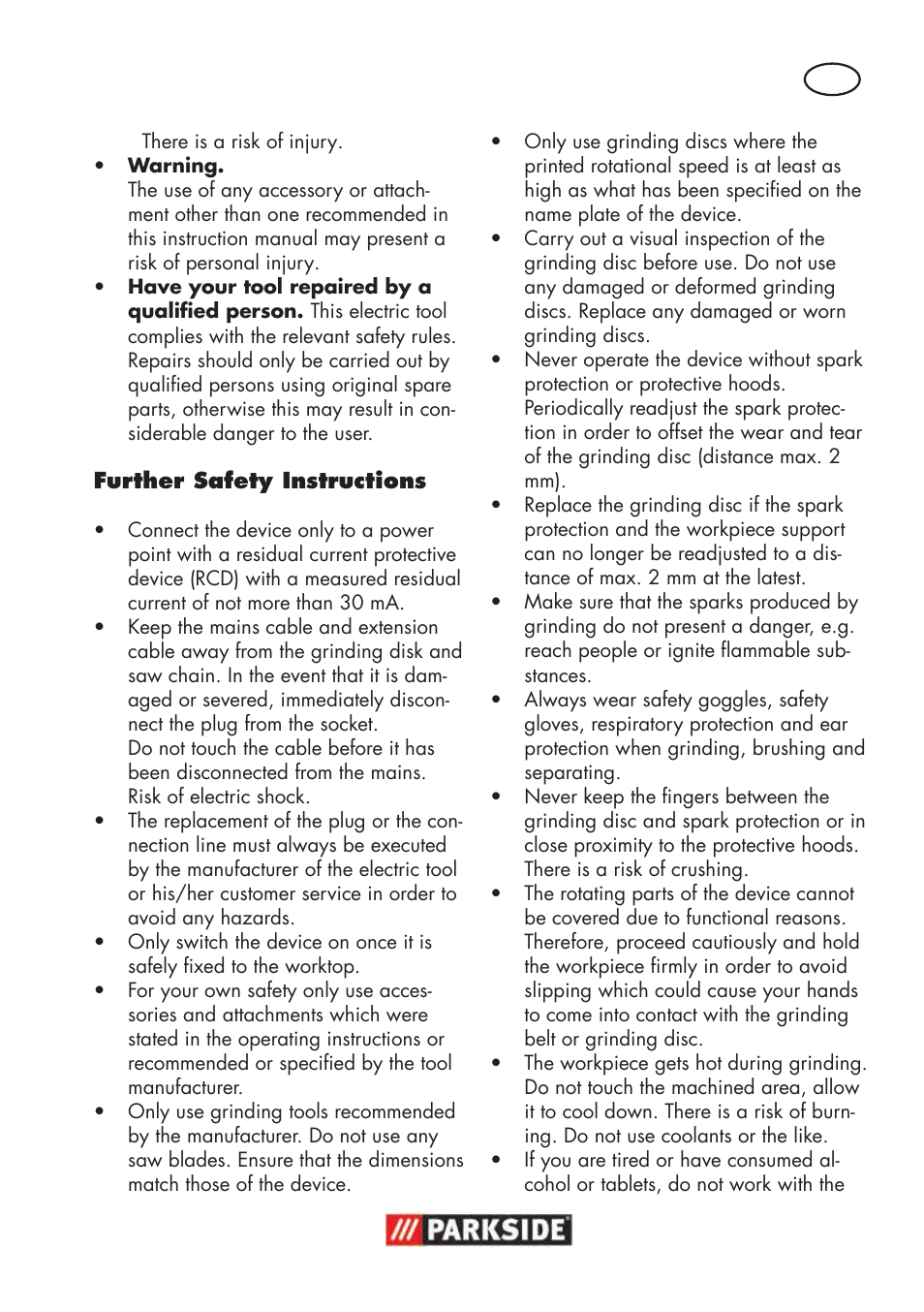 Parkside PSBS 240 B2 User Manual | Page 9 / 104