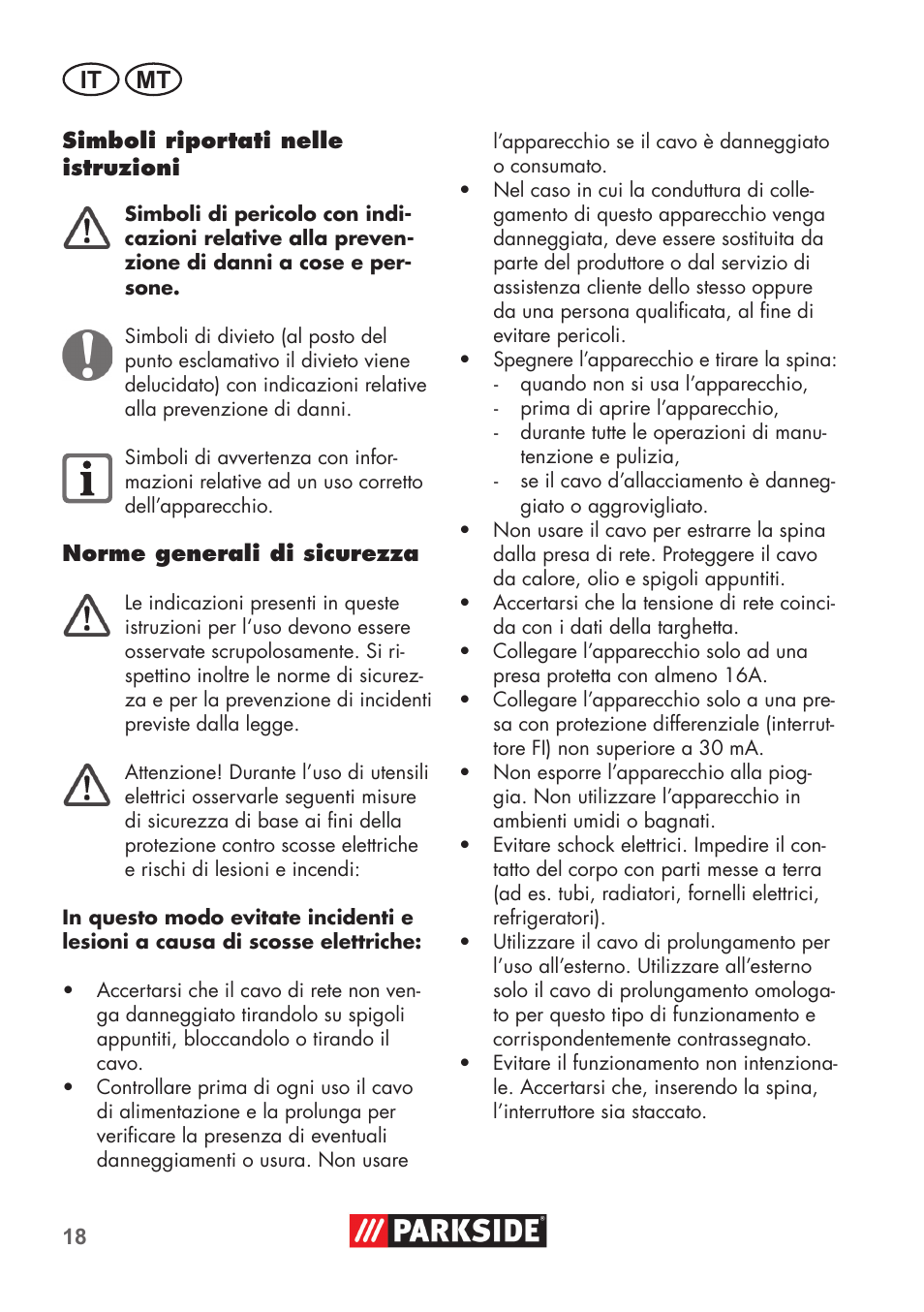 It mt | Parkside PAS 500 D3 User Manual | Page 18 / 66