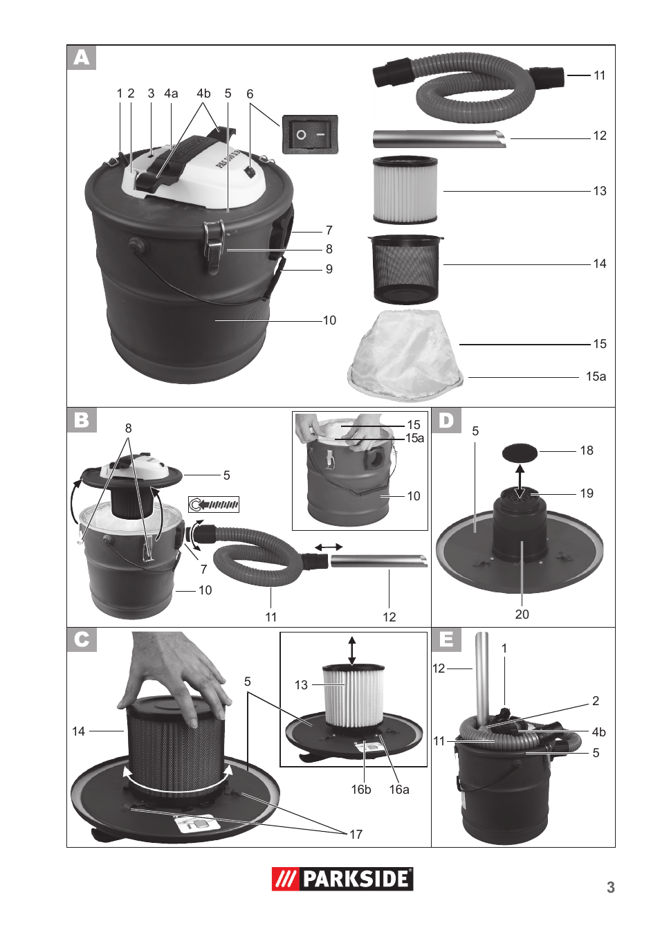 Parkside PAS 500 D3 User Manual | Page 3 / 66