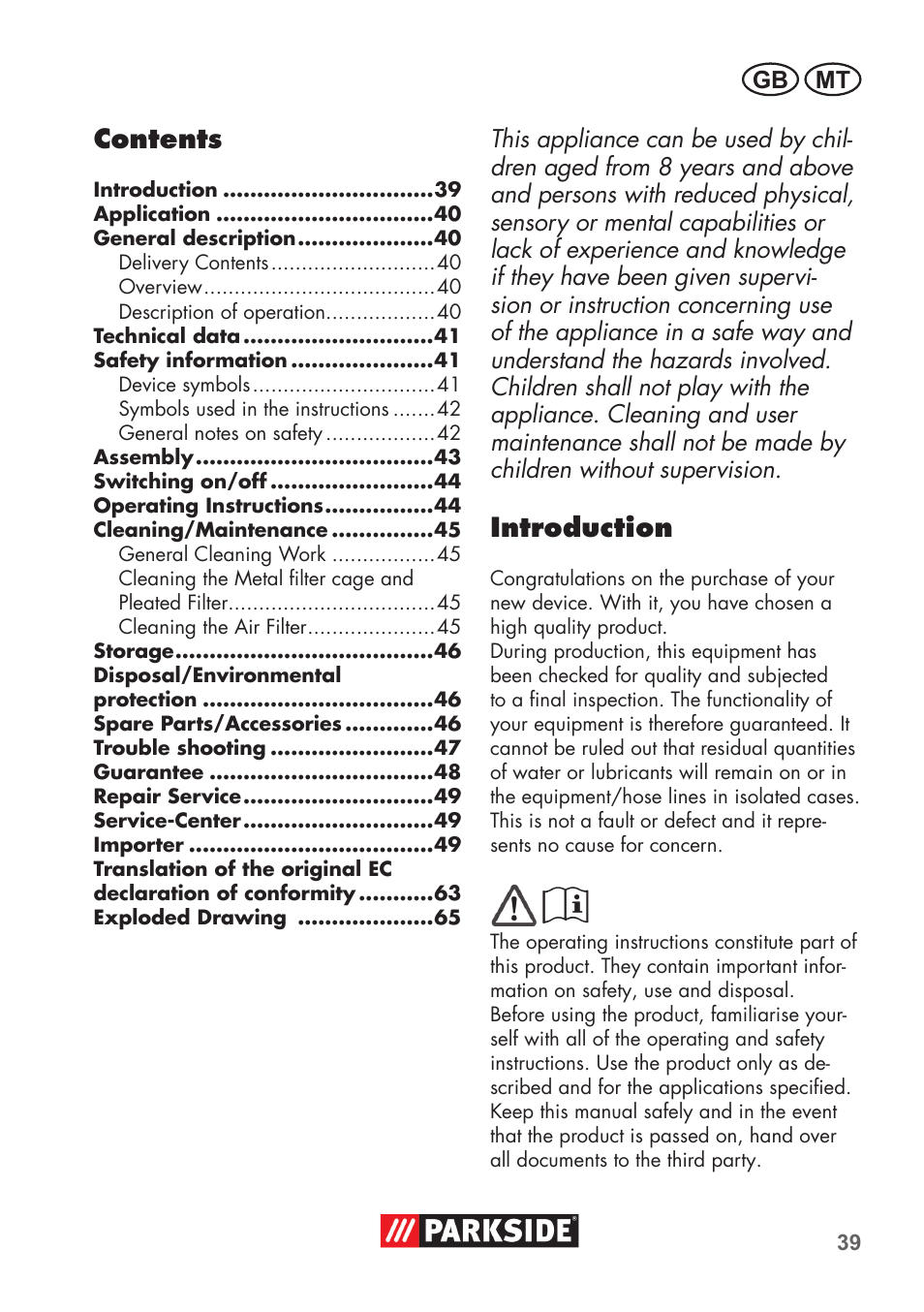 Parkside PAS 500 D3 User Manual | Page 39 / 66