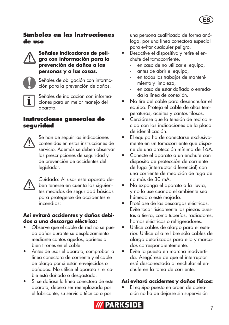 Parkside PAS 500 D3 User Manual | Page 7 / 66