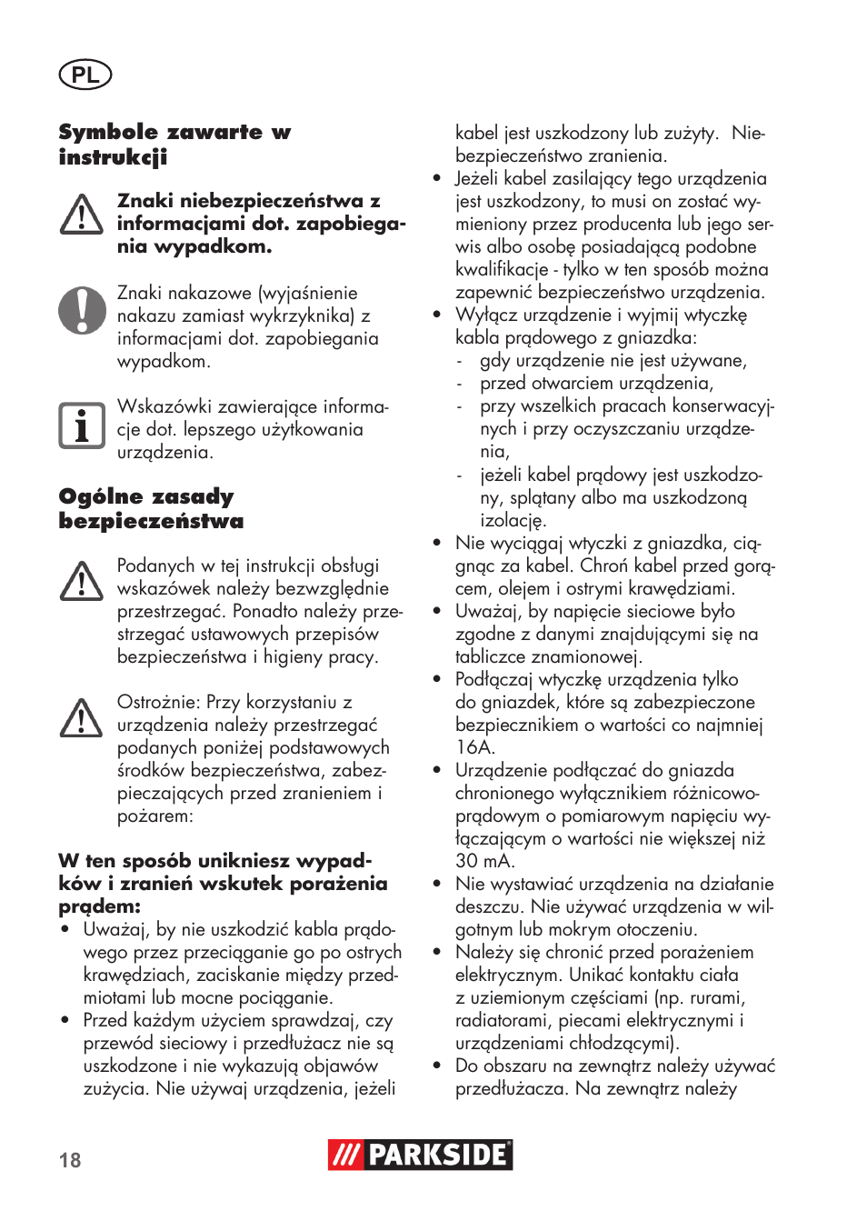 Parkside PAS 500 D3 User Manual | Page 18 / 90