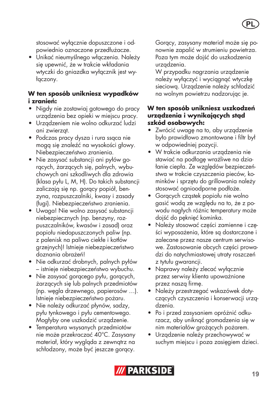 Parkside PAS 500 D3 User Manual | Page 19 / 90