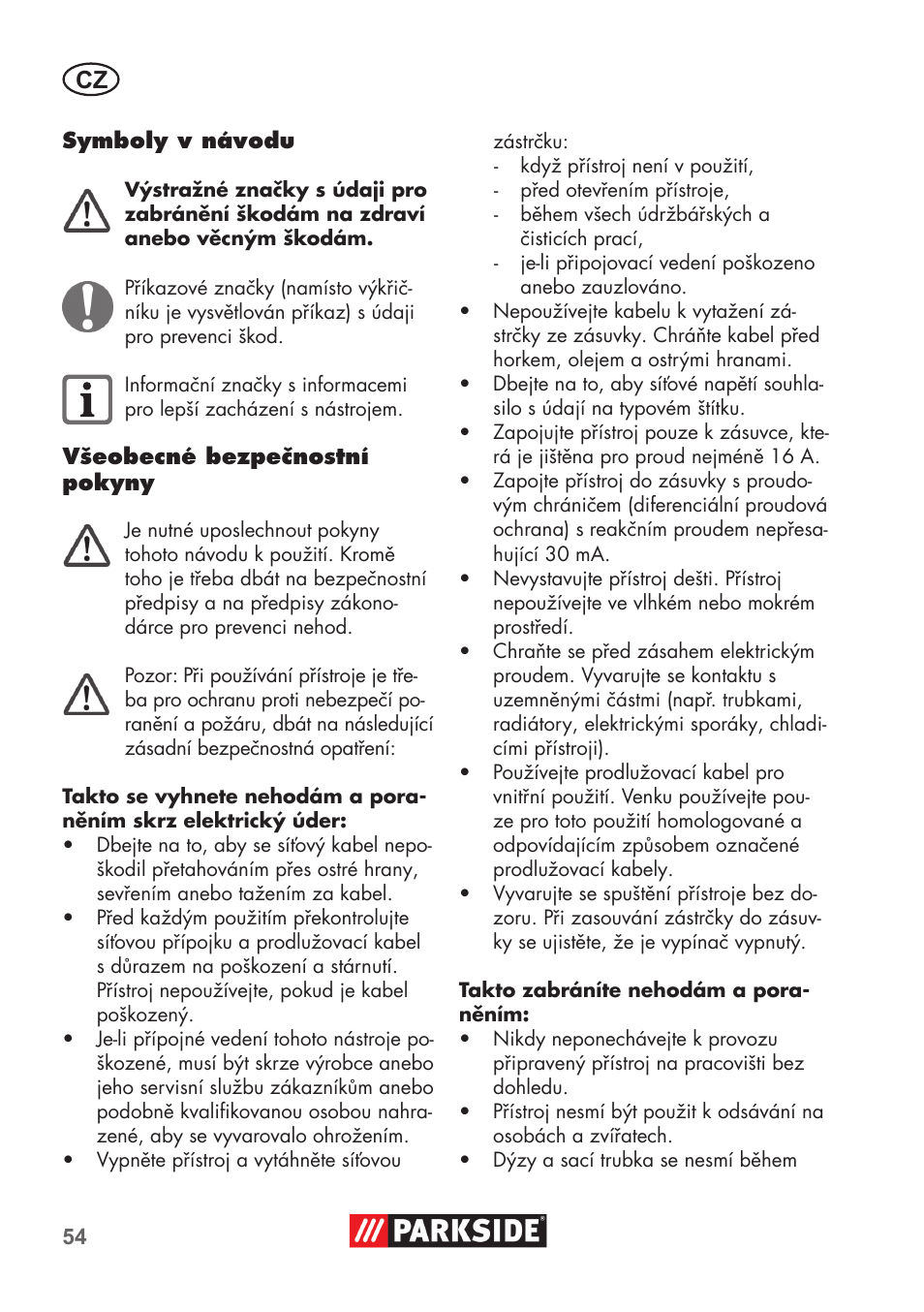 Parkside PAS 500 D3 User Manual | Page 54 / 90