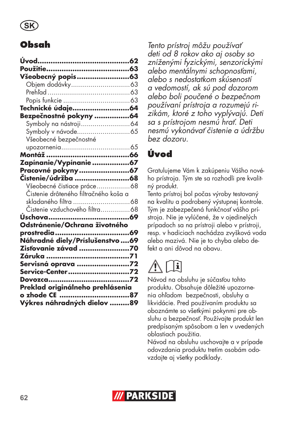 Parkside PAS 500 D3 User Manual | Page 62 / 90