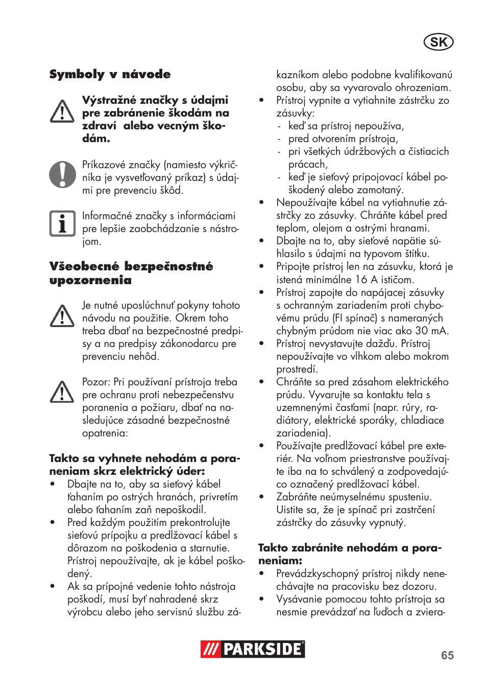 Parkside PAS 500 D3 User Manual | Page 65 / 90