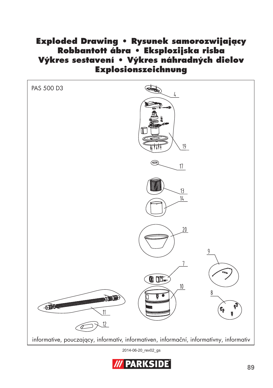 Parkside PAS 500 D3 User Manual | Page 89 / 90