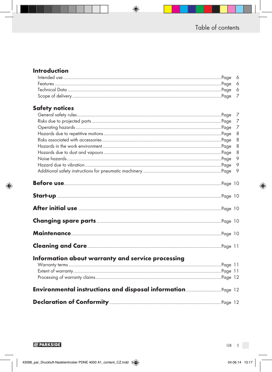 Parkside PDNE 4000 A1 User Manual | Page 5 / 34