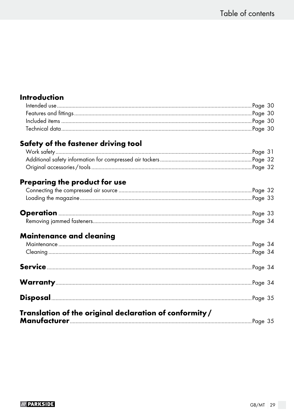 Parkside PDT 40 C2 User Manual | Page 29 / 45