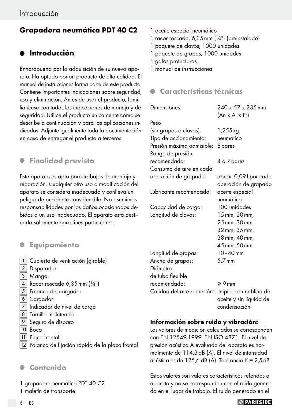 Parkside PDT 40 C2 User Manual | Page 6 / 45