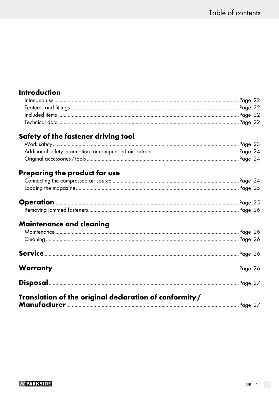 Parkside PDT 40 C2 User Manual | Page 21 / 28