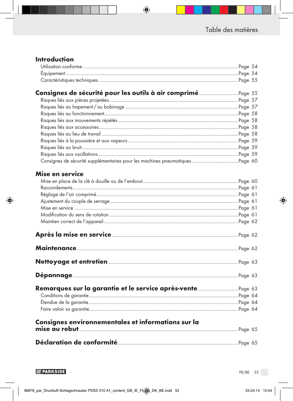 Parkside PDSS 310 A1 User Manual | Page 53 / 94