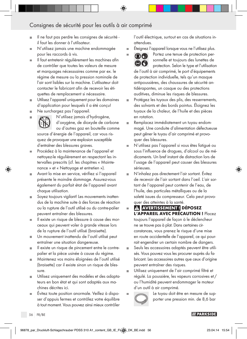 Parkside PDSS 310 A1 User Manual | Page 56 / 94