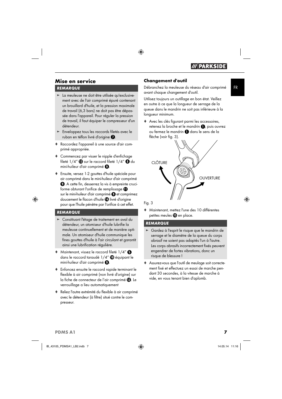 Mise en service | Parkside PDMS A1 User Manual | Page 10 / 34