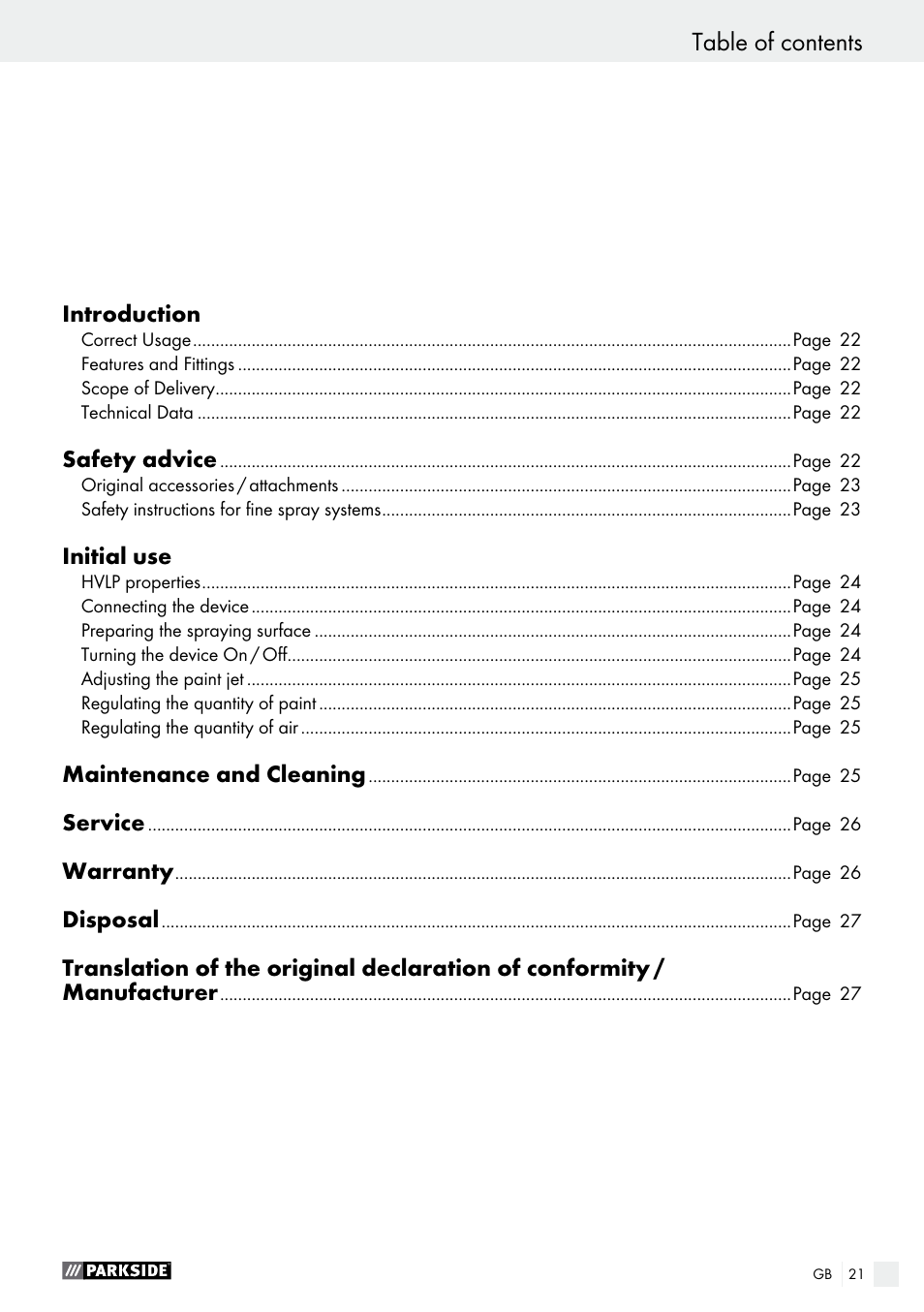 Parkside PDFP 500 B2 User Manual | Page 21 / 28