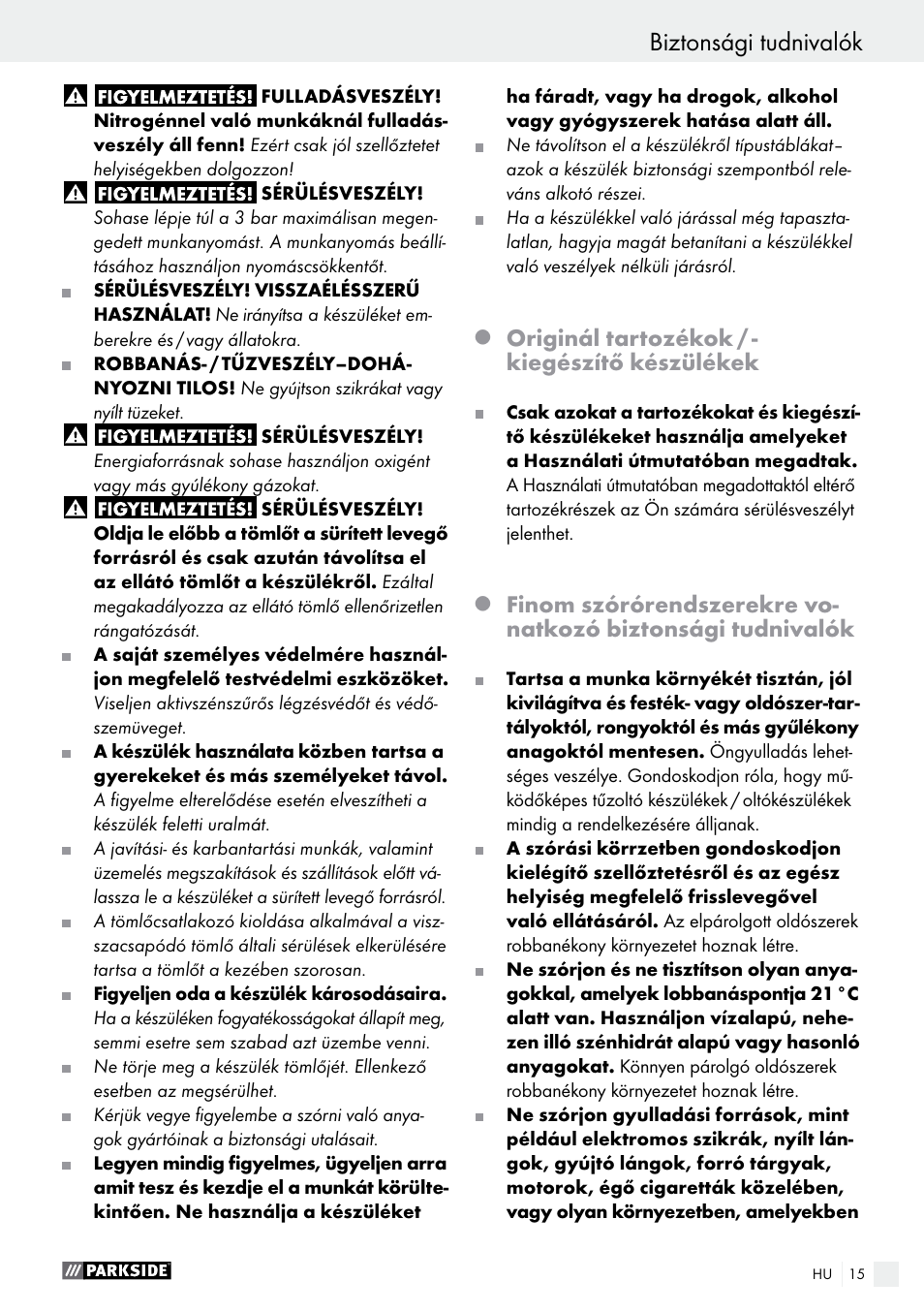 Originál tartozékok / - kiegészítő készülékek | Parkside PDFP 500 B2 User Manual | Page 15 / 47