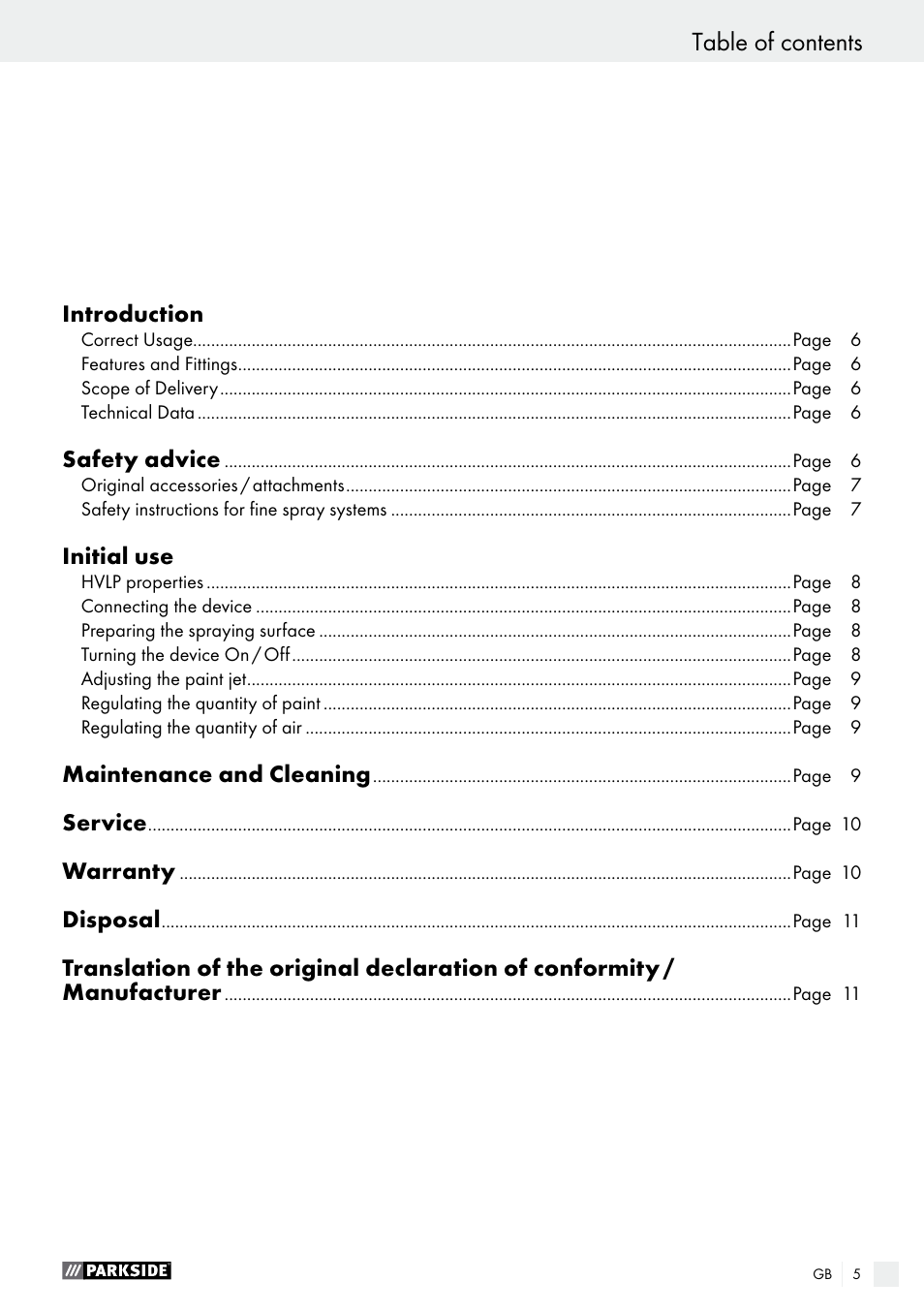 Parkside PDFP 500 B2 User Manual | Page 5 / 47