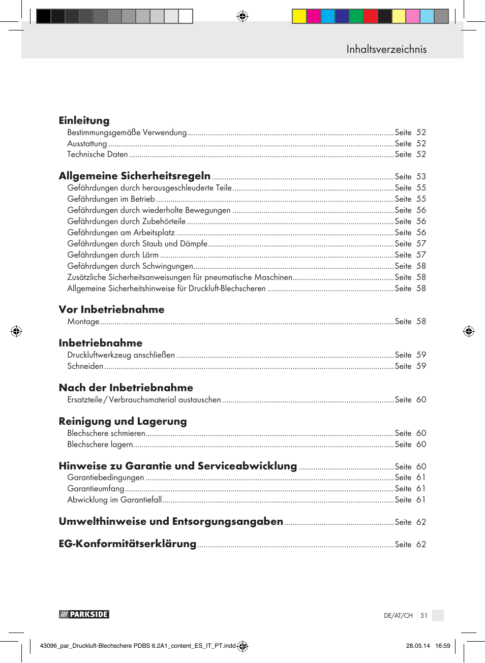 Parkside PDBS 6.2 A1 User Manual | Page 51 / 63