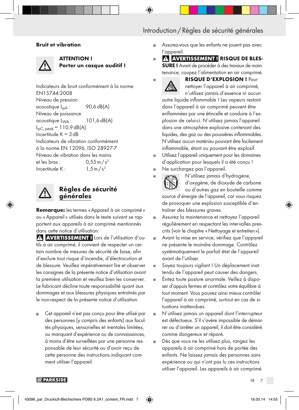 Règles de sécurité générales | Parkside PDBS 6.2 A1 User Manual | Page 7 / 39